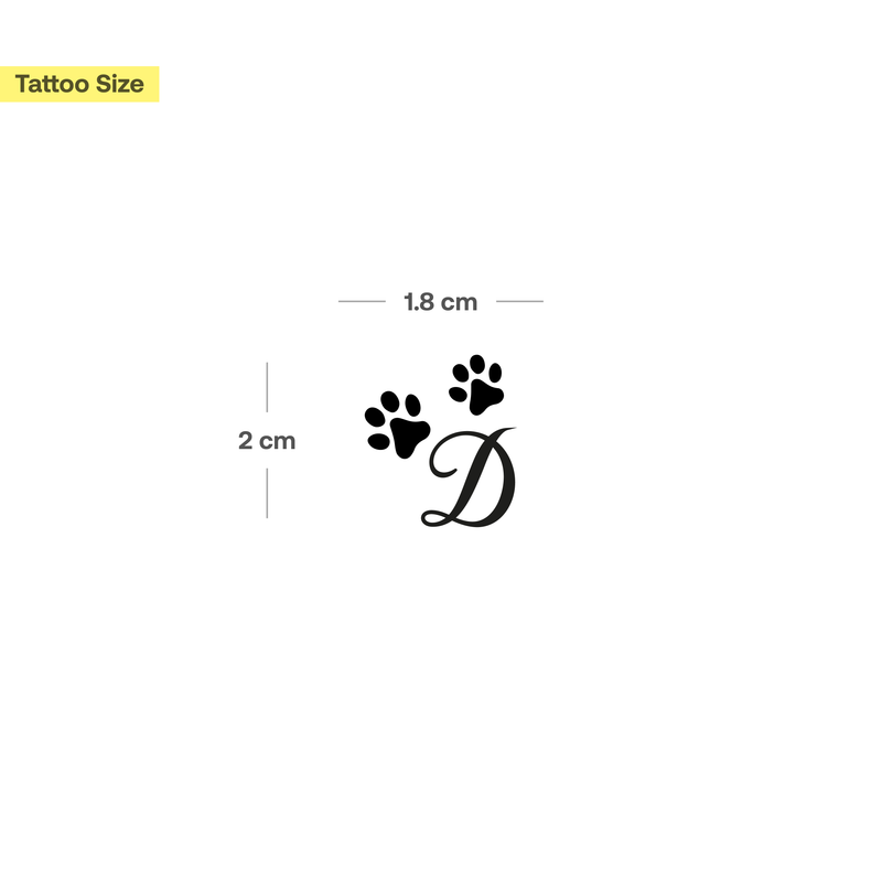 Tatuaje Patas con iniciales (A-Z)