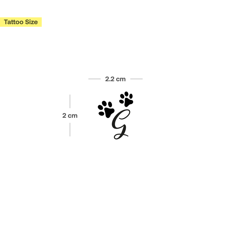 Tatuaje Patas con iniciales (A-Z)