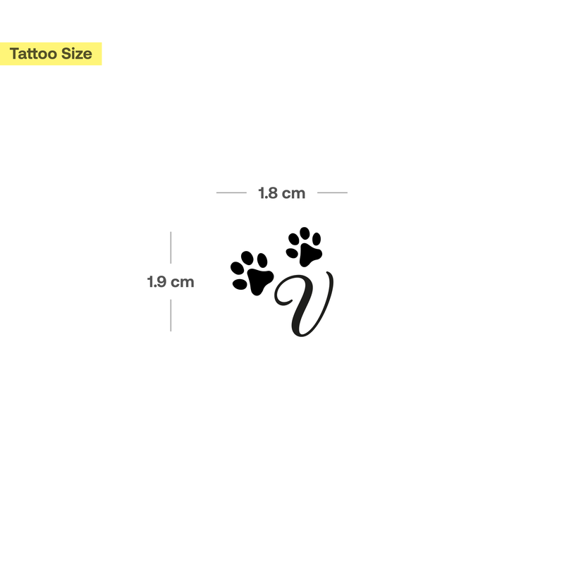 Tatuaje Patas con iniciales (A-Z)