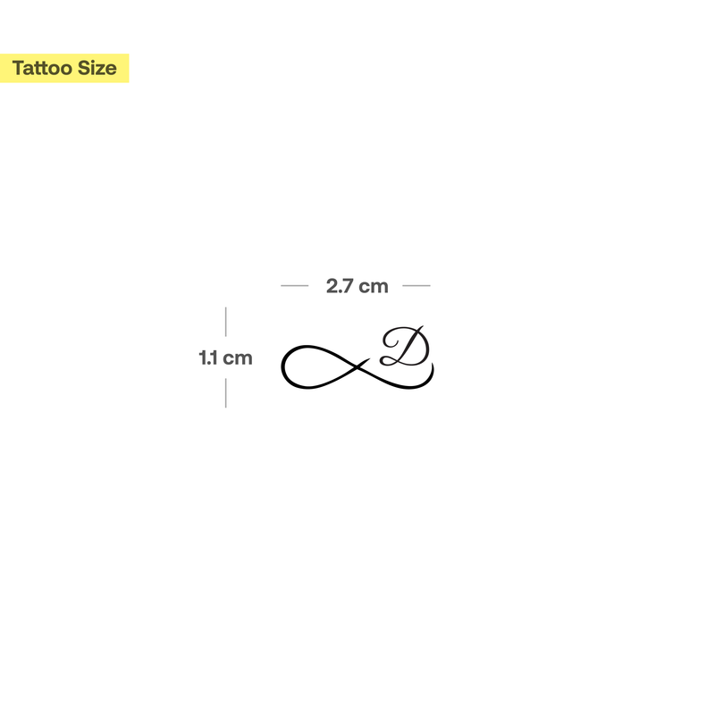Tatuaje Infinito con iniciales (A-Z)