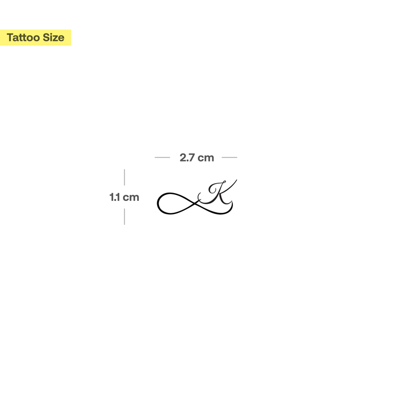 Tatuaje Infinito con iniciales (A-Z)