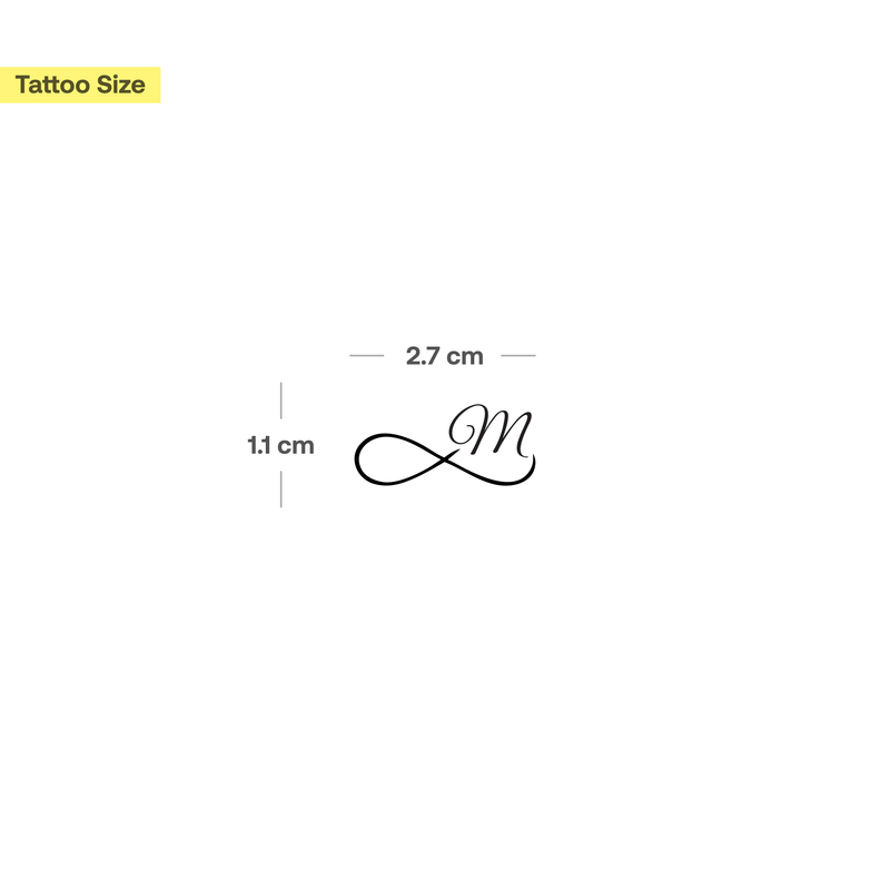 Tatuaje Infinito con iniciales (A-Z)