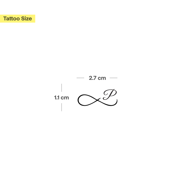 Tatuaje Infinito con iniciales (A-Z)