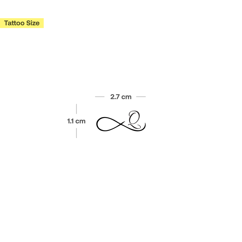 Tatuaje Infinito con iniciales (A-Z)