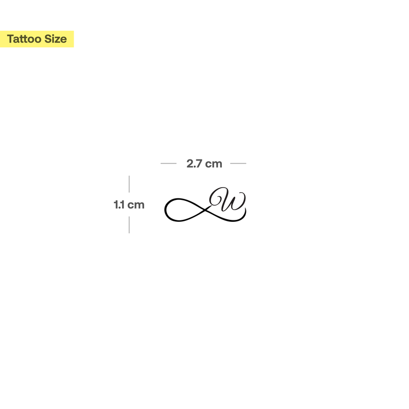 Tatuaje Infinito con iniciales (A-Z)