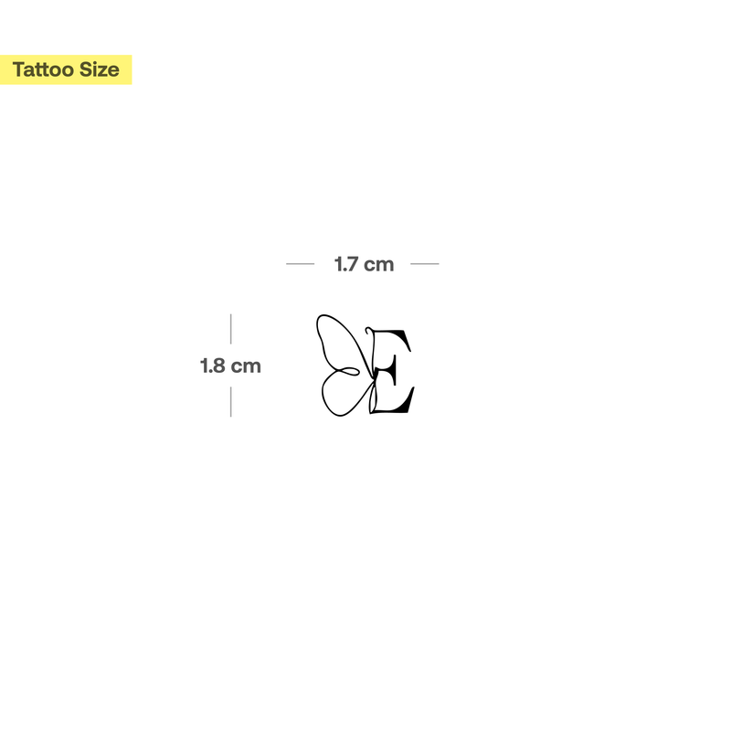 Tatuaje Mariposa con iniciales (A-Z)