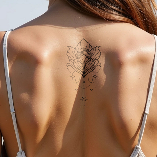 Tatuaje Flor de loto geométrica