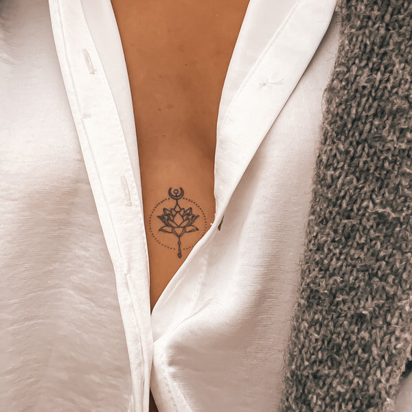Tatuaje Loto con Círculo