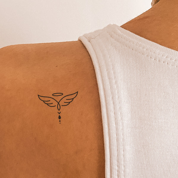 Tatuaje Alas de Ángel Abstractas