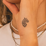 Tatuaje Perfil Cabeza de Tigre Geométrica