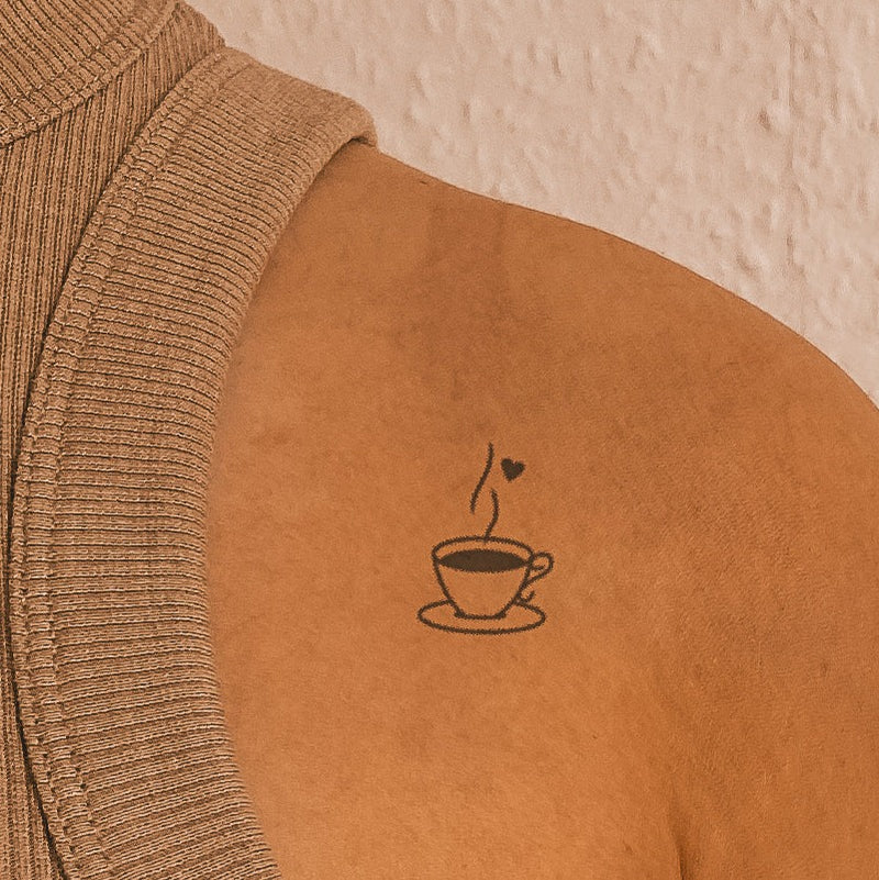 Tatuaje Taza de Café con Corazón
